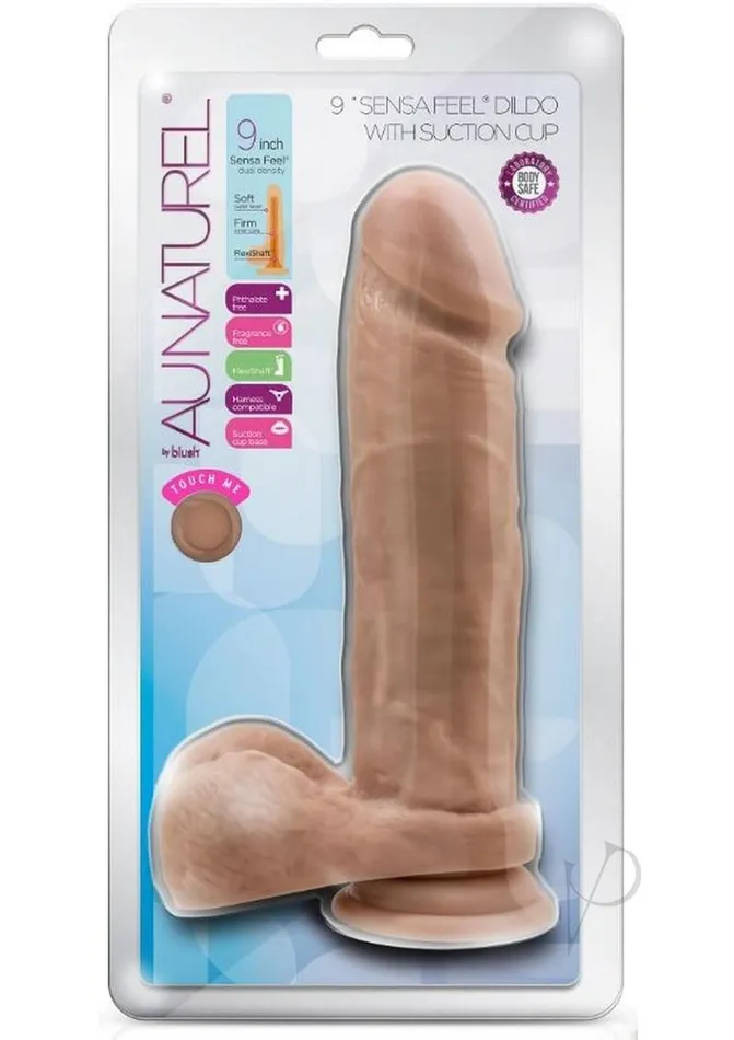 Au Naturel Dildo with Suction Cup 9in Caramel Au Naturel Female Sex Toys