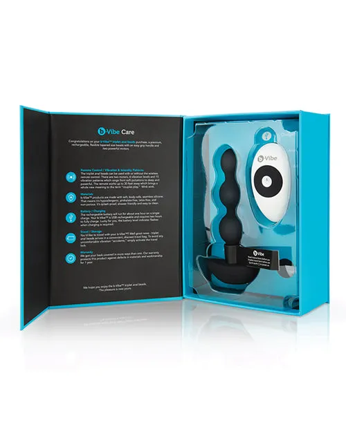 B Vibe Anal BVibe Triplet Anal Beads Rechargeable Silicone Beads with Remote Control Black B Vibe Anal BVibe Triplet Anal Beads Rechargeable Silicone Beads with Remote Control Black