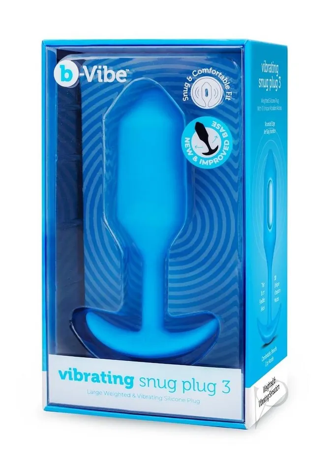 B Vibe Anal BVibe Vibrating Snug Plug Rechargeable Silicone Anal Plug Large Blue B Vibe Anal BVibe Vibrating Snug Plug Rechargeable Silicone Anal Plug Large Blue