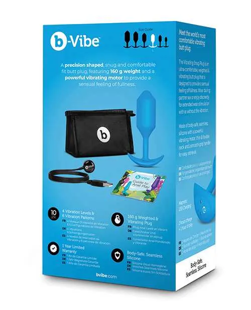 B Vibe Anal BVibe Vibrating Snug Plug Rechargeable Silicone Anal Plug Large Blue
