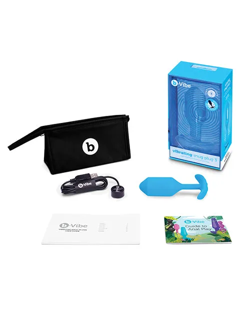 B Vibe Anal BVibe Vibrating Snug Plug Rechargeable Silicone Anal Plug Large Blue