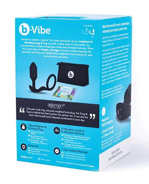 B Vibe Male Sex Toys BVibe Vibrating Snug and Tug Rechargeable Silicone Cock Ring andamp Anal Plug Medium Black B Vibe Male Sex Toys BVibe Vibrating Snug and Tug Rechargeable Silicone Cock Ring andamp Anal Plug Medium Black