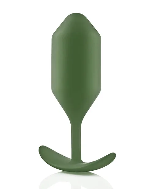 BVibe Snug Plug 4 Silicone Weighted Anal Plug Army Green B Vibe Anal