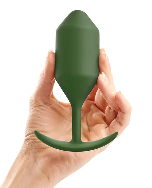 BVibe Snug Plug 4 Silicone Weighted Anal Plug Army Green B Vibe Anal
