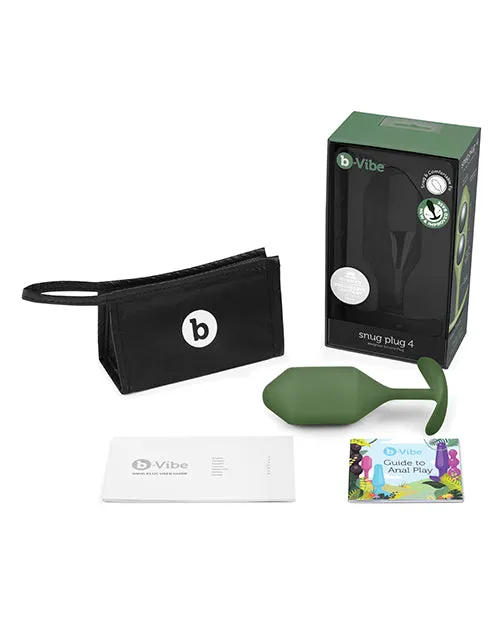 BVibe Snug Plug 4 Silicone Weighted Anal Plug Army Green B Vibe Anal