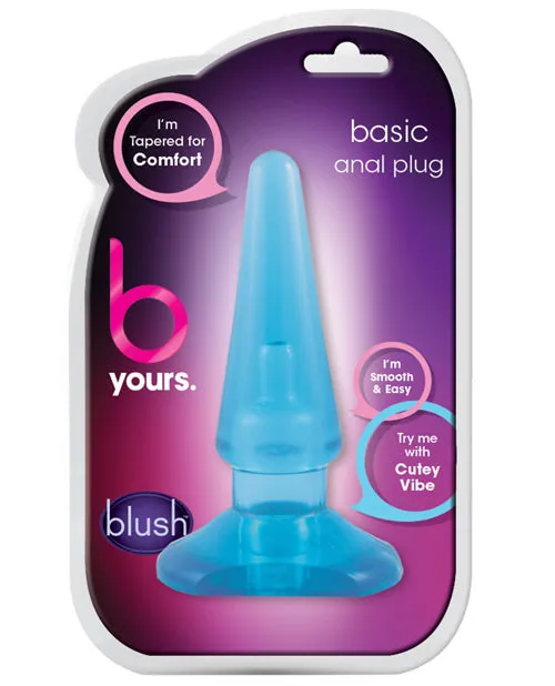 B Yours Basic Butt Plug Blue B Yours Anal B Yours Basic Butt Plug Blue B Yours Anal