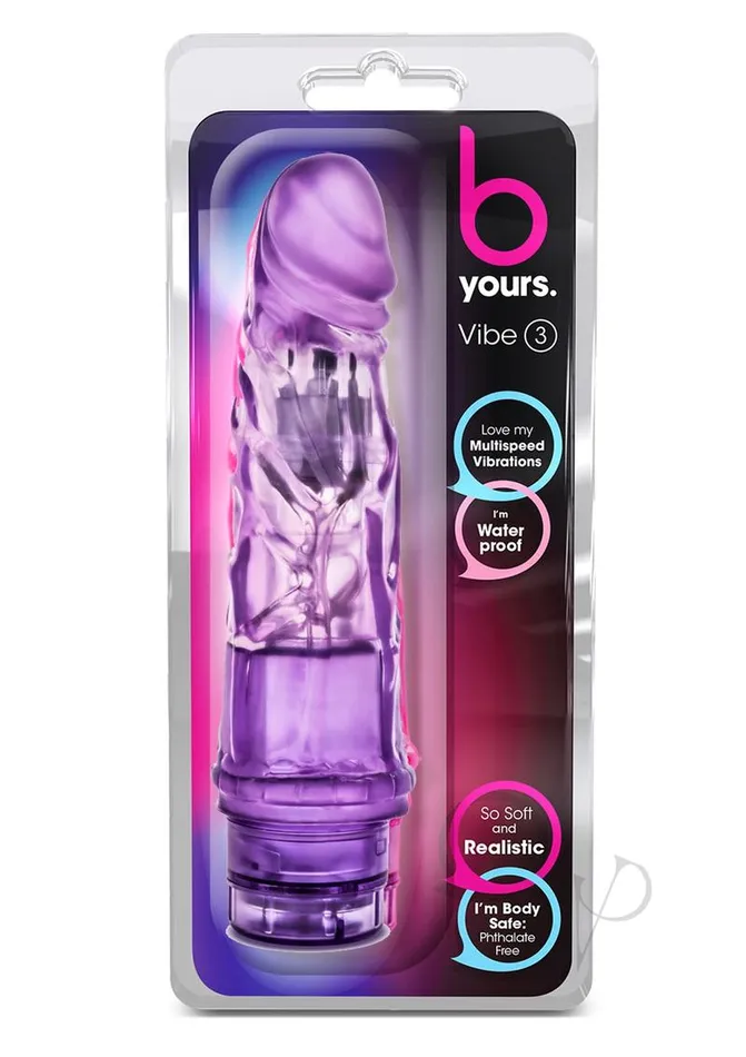B Yours Vibe 3 Vibrating Dildo 725in Purple B Yours Vibrators