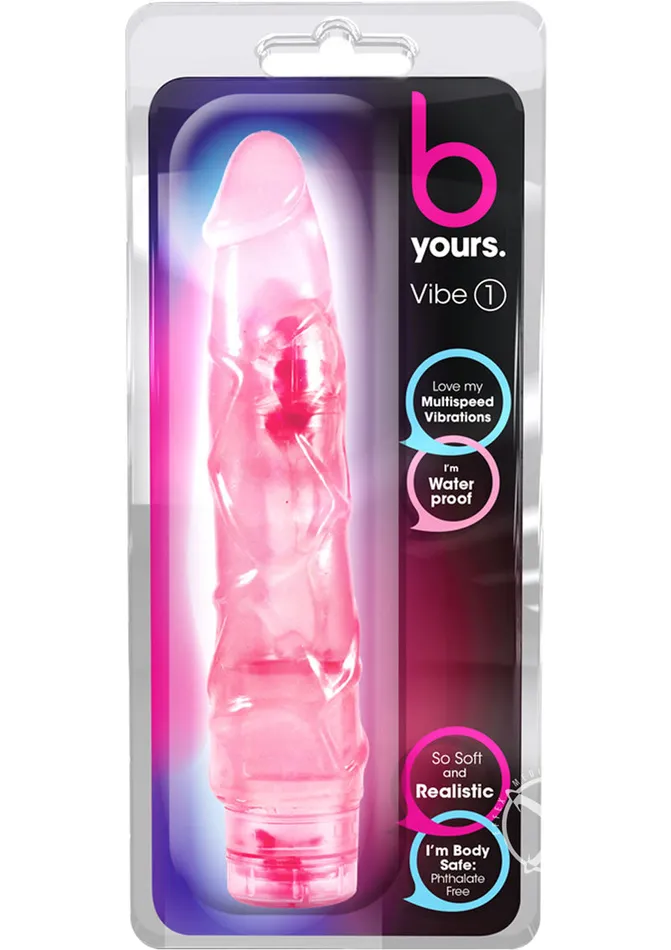 B Yours Vibrators B Yours Vibe 1 Vibrating Dildo 9in Pink