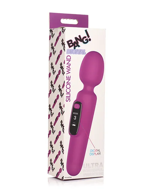 Bang Vibrators Bang Digital Rechargeable Silicone Wand Purple