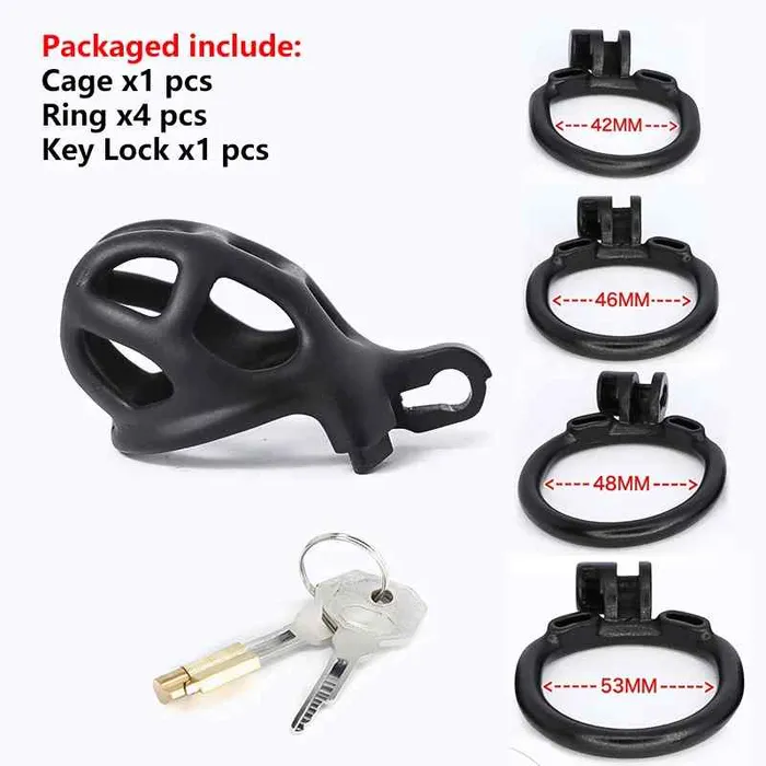 Black Chastity Cage Device Kit Wild Night Fantasies Male Sex Toys