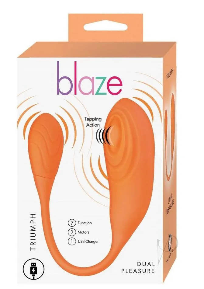 Blaze Triumph Rechargeable Silicone Dual Vibrator Orange Blaze By Nasstoys Female Sex Toys Blaze Triumph Rechargeable Silicone Dual Vibrator Orange Blaze By Nasstoys Female Sex Toys
