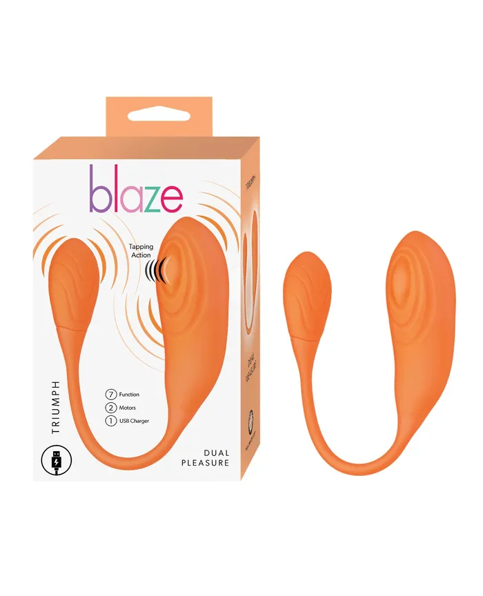 Blaze Triumph Rechargeable Silicone Dual Vibrator Orange Blaze By Nasstoys Female Sex Toys Blaze Triumph Rechargeable Silicone Dual Vibrator Orange Blaze By Nasstoys Female Sex Toys