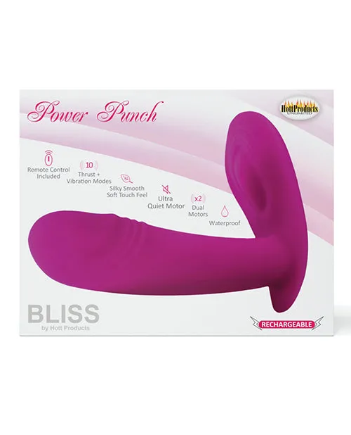Bliss Power Punch USB Magnetic Rechargeable Silicone Dual Vibrator with Remote Control Pink Bliss By Hott Products Female Sex Toys