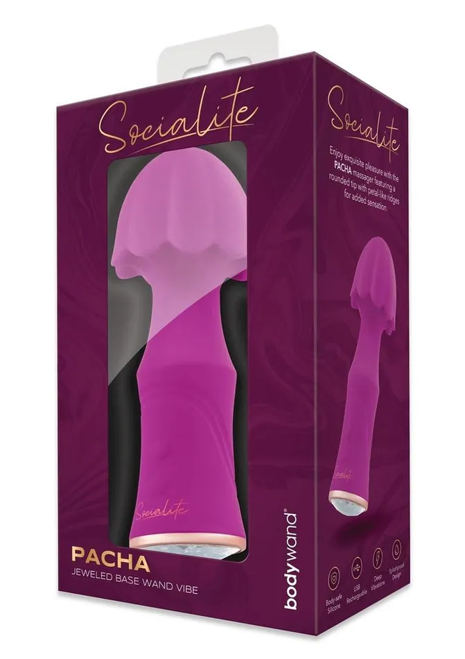 Bodywand Socialite Pacha Rechargeable Silicone Wand PurpleGold Bodywand Vibrators Bodywand Socialite Pacha Rechargeable Silicone Wand PurpleGold Bodywand Vibrators