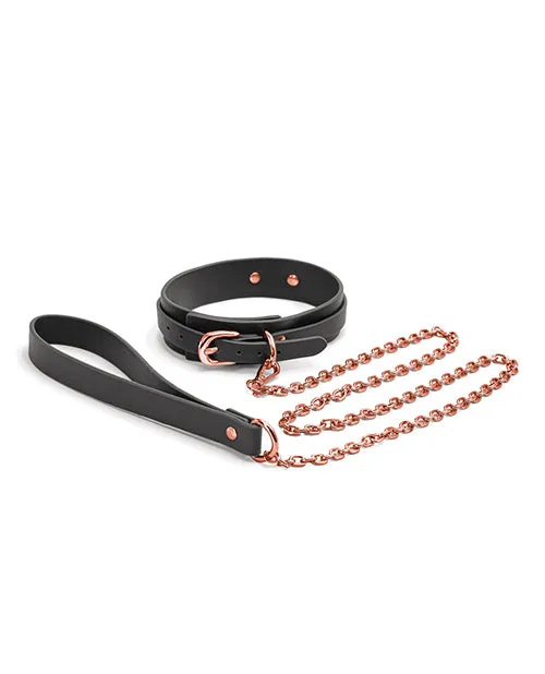 Bondage Couture PU Leather Collar and Leash Black Bondage Couture Restraints Bondage Couture PU Leather Collar and Leash Black Bondage Couture Restraints