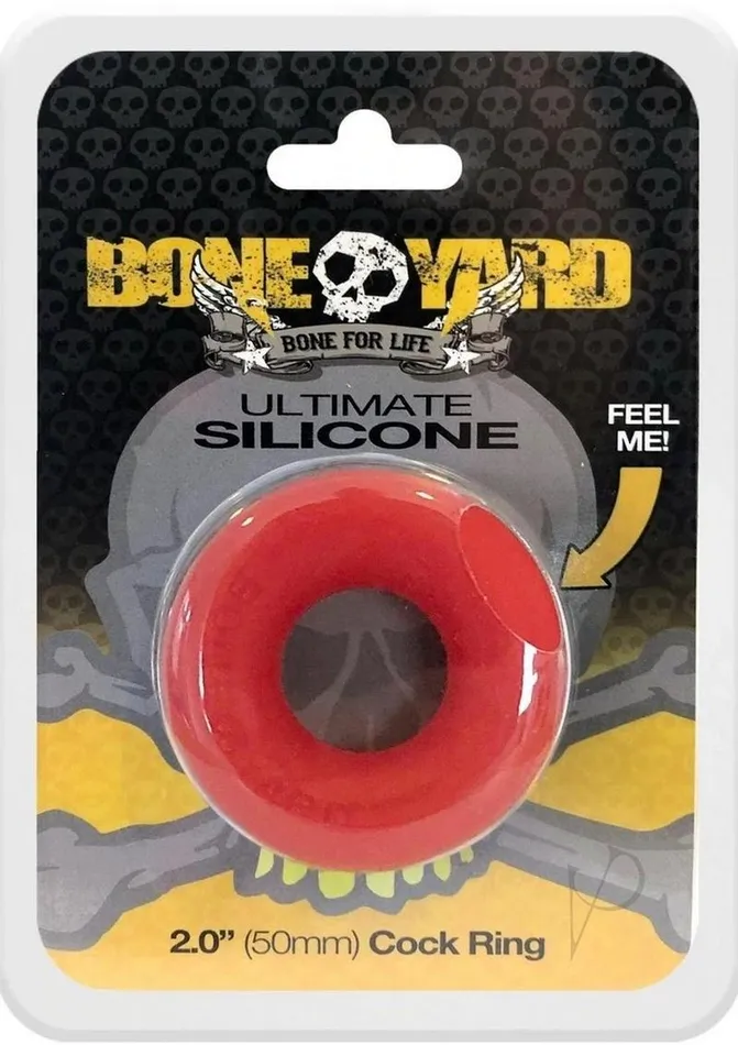 Boneyard Male Sex Toys Boneyard Ultimate Silicone Cock Ring 2in Red