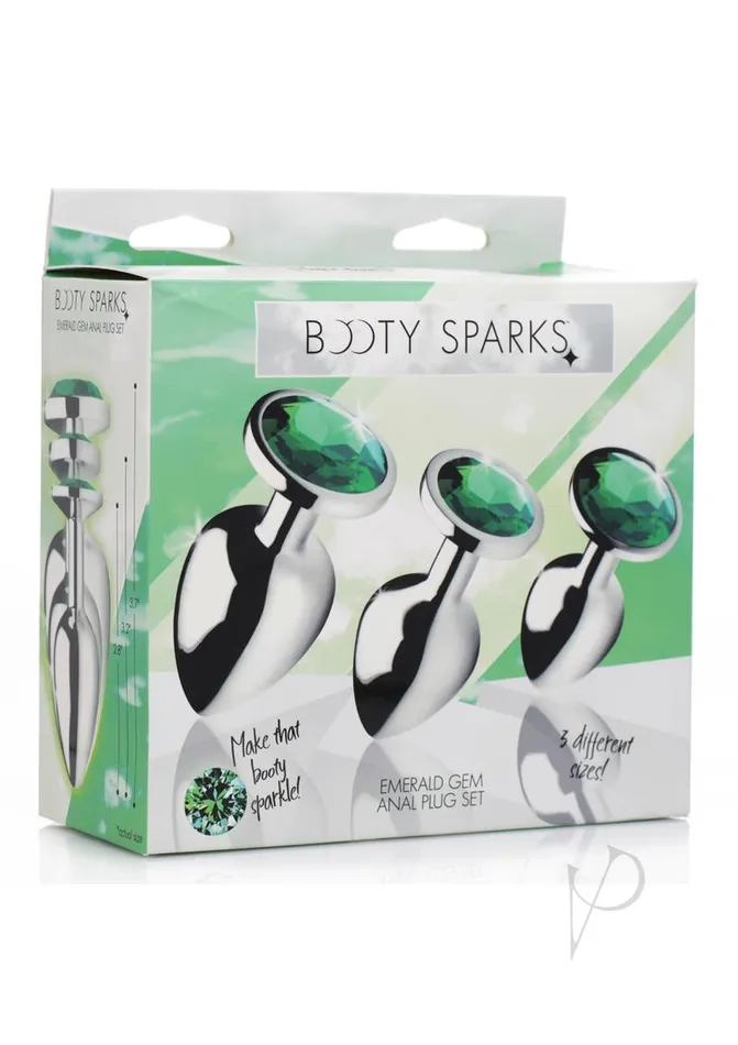 Booty Sparks Emerald Gem Anal Plug Set Green Booty Sparks Anal