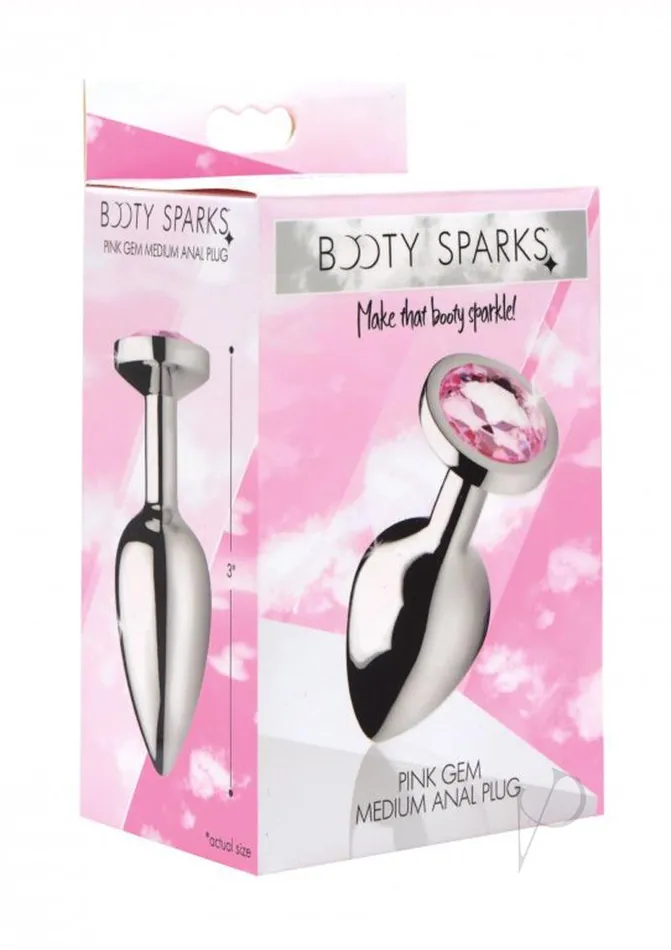 Booty Sparks Pink Gem Medium Anal Plug Pink Booty Sparks Anal