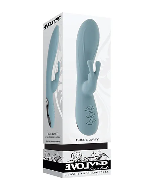 Boss Bunny Rechargeable Silicone Rabbit Vibrator Blue Evolved Female Sex Toys