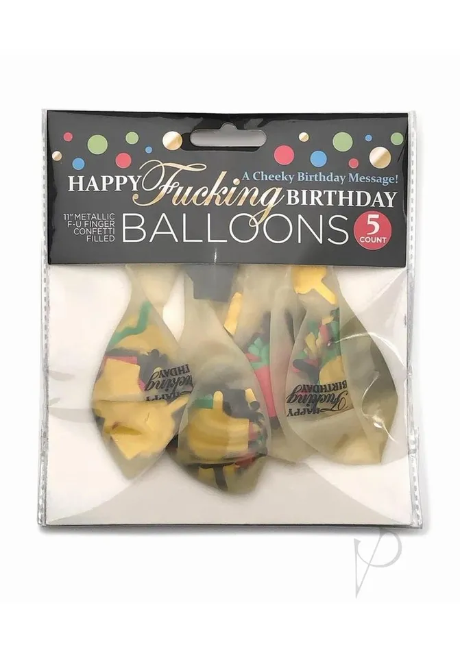 Candyprints Party Happy Fn Birthday Confetti Balloons 5 per Pack Multicolor Enhancers