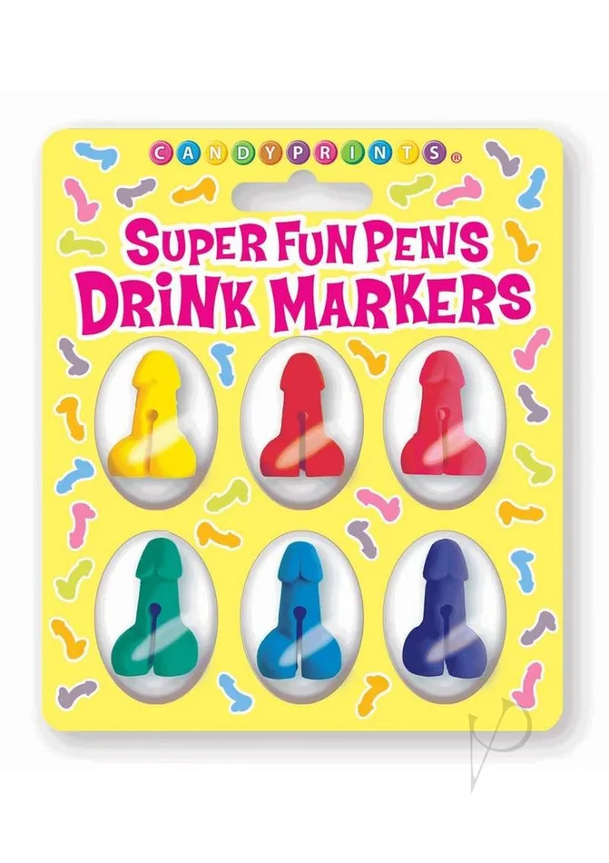 Candyprints Party Male Sex Toys Candyprints Super Fun Penis Cocktail Markers 6 per Set Assorted Colors Candyprints Party Male Sex Toys Candyprints Super Fun Penis Cocktail Markers 6 per Set Assorted Colors