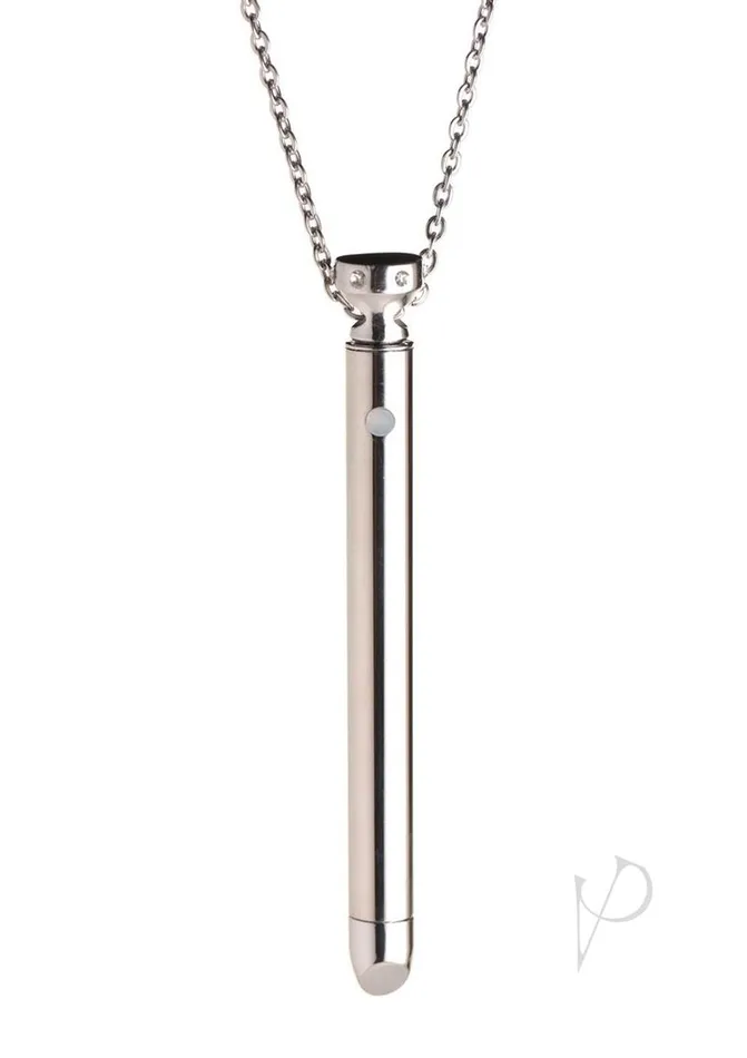 Charmed Anal Charmed Rechargeable Stainless Steel 7X Vibrating Necklace Silver