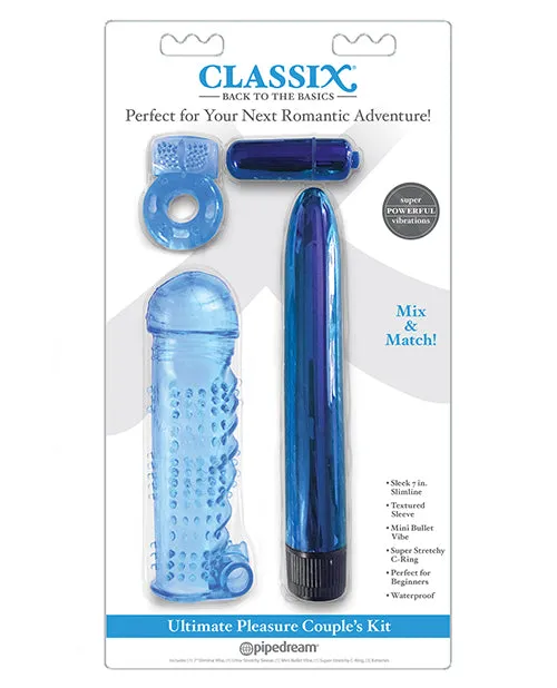 Classix Vibrators Classix Ultimate Pleasure Couples 4 piece kit Blue