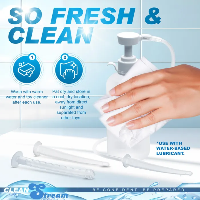 CleanStream Male Sex Toys XL Enema Bottle with 3 Attachments