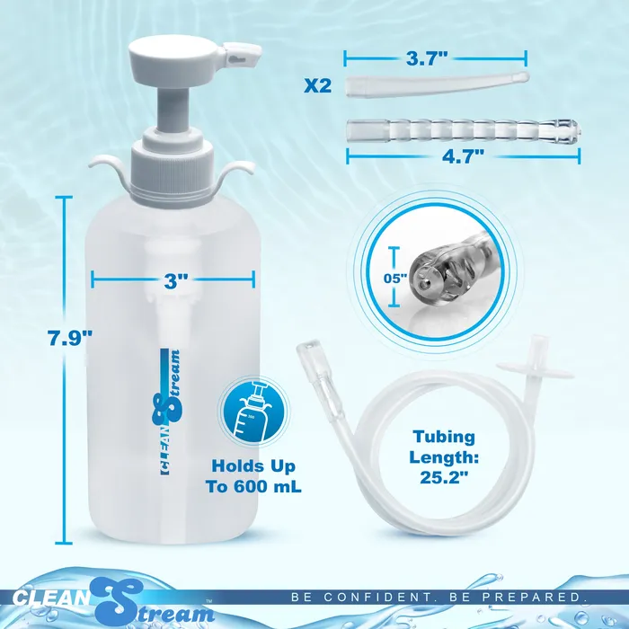 CleanStream Male Sex Toys XL Enema Bottle with 3 Attachments