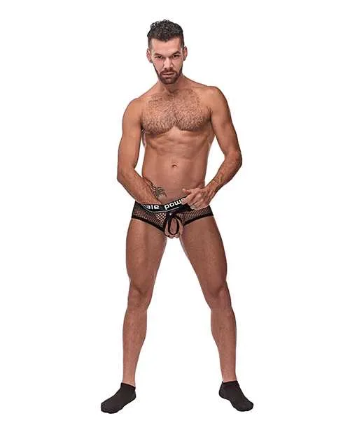 Cock Pit Fishnet Mini Cock Ring Short Black LG Male Power Male Sex Toys