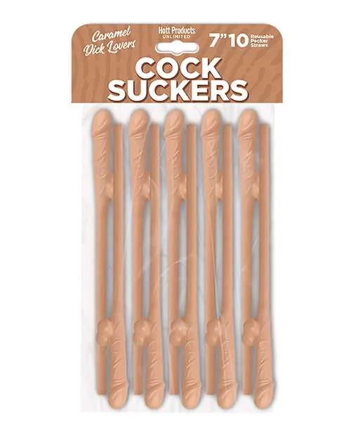 Cock Suckers Male Sex Toys Cock Suckers Pecker Straws Caramel Lovers Pack of 10 Cock Suckers Male Sex Toys Cock Suckers Pecker Straws Caramel Lovers Pack of 10