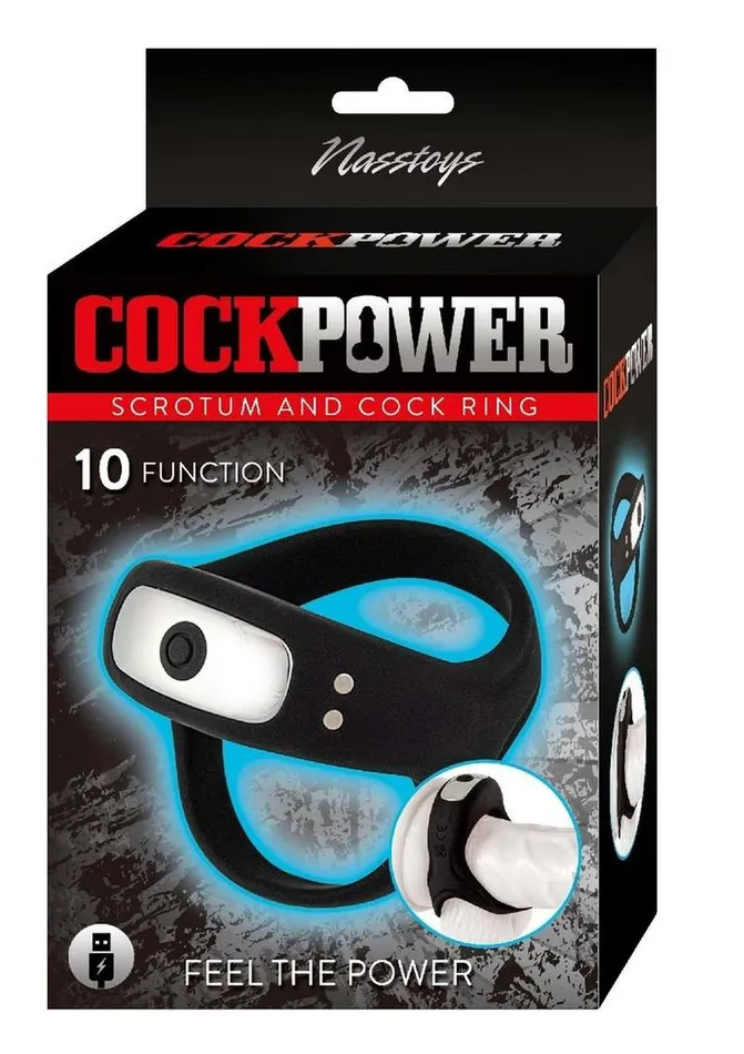 CockPower Rechargeable Silicone Scrotum and Cock Ring Black Cock Power Male Sex Toys CockPower Rechargeable Silicone Scrotum and Cock Ring Black Cock Power Male Sex Toys