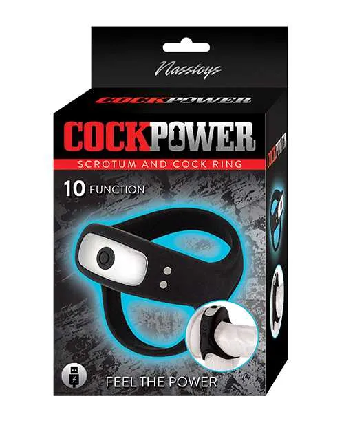 CockPower Rechargeable Silicone Scrotum and Cock Ring Black Cock Power Male Sex Toys CockPower Rechargeable Silicone Scrotum and Cock Ring Black Cock Power Male Sex Toys