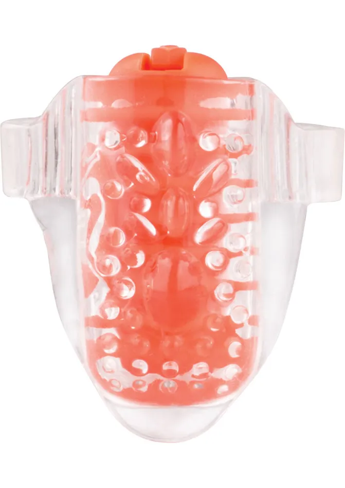 Color Pop Quickie Lingo Silicone Vibrating Tongue Ring Waterproof Orange Color Pop Female Sex Toys