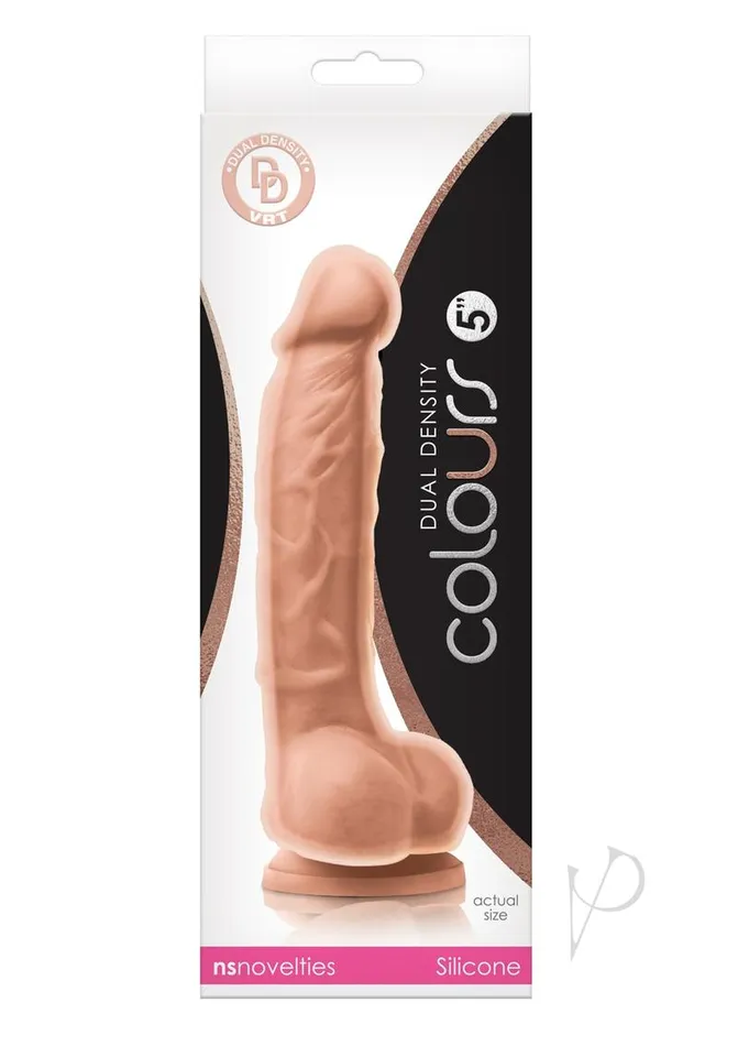 Colours Colours Dual Density Silicone Dildo 5in Vanilla Dildos