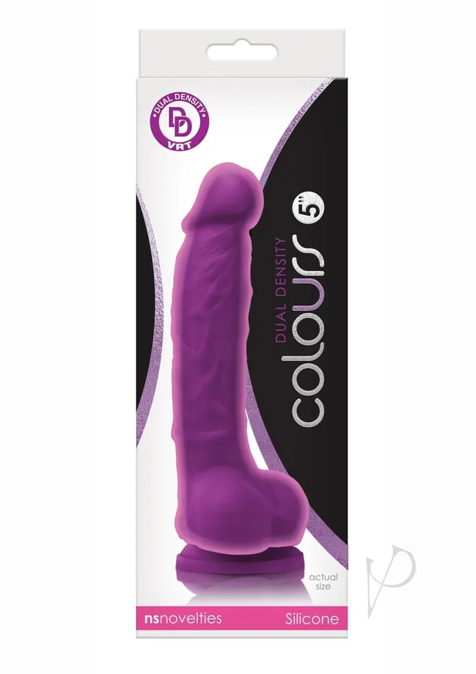 Colours Dildos Colours Dual Density Silicone Dildo 5in Purple