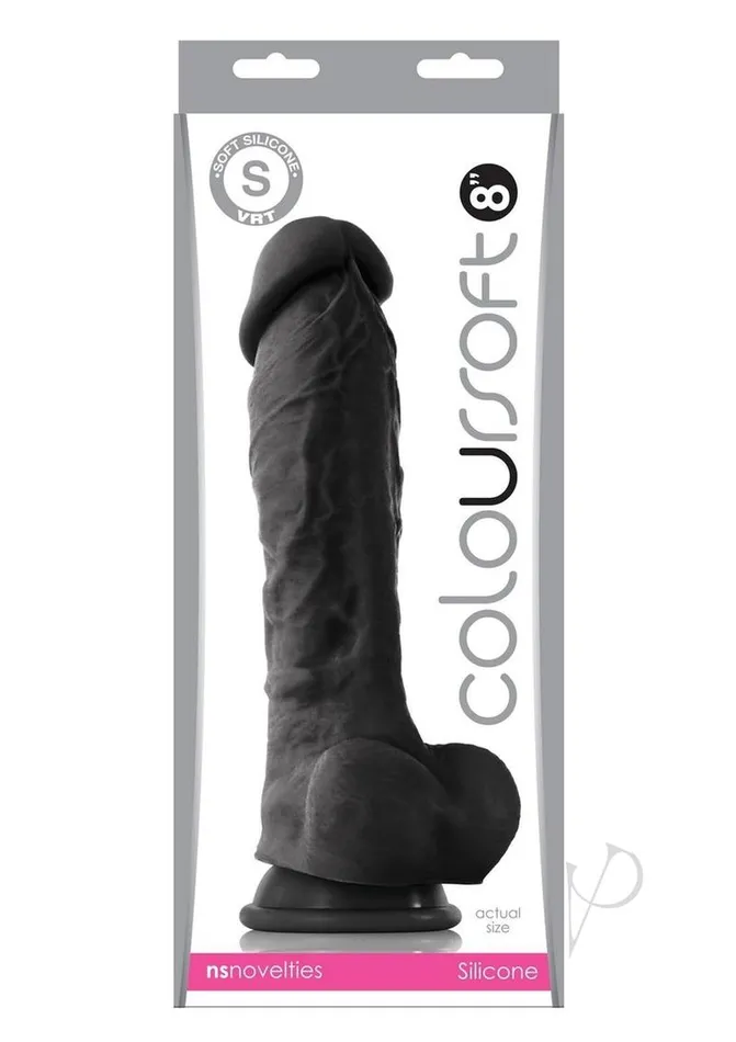 Colours Dildos Coloursoft Silicone Dildo 8in Black