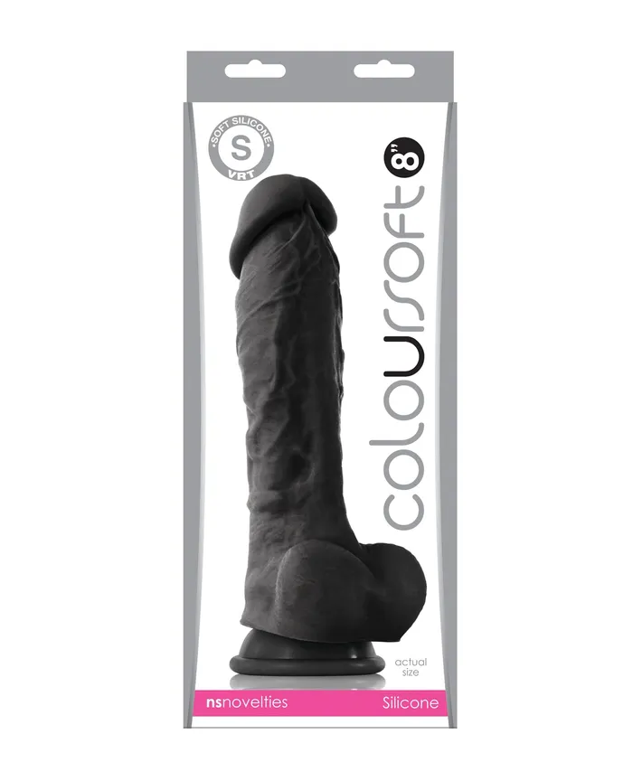 Colours Dildos Coloursoft Silicone Dildo 8in Black