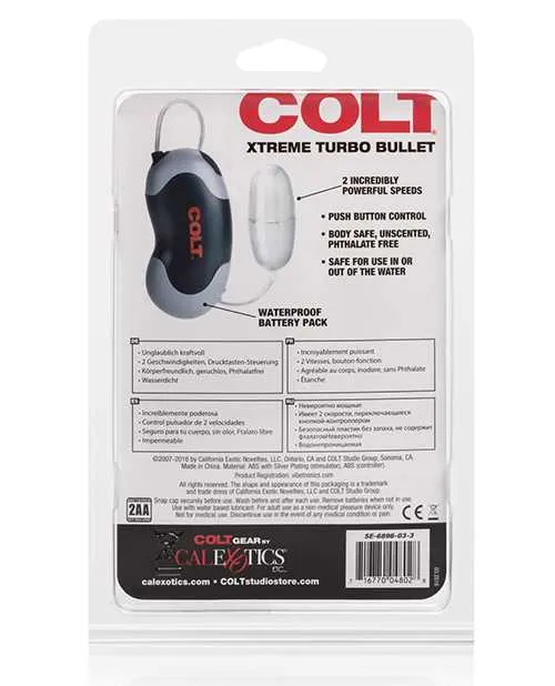COLT Xtreme Turbo Bullet with Wired Remote Control Silver Colt Female Sex Toys COLT Xtreme Turbo Bullet with Wired Remote Control Silver Colt Female Sex Toys