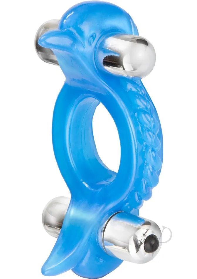 Couples Enhancers Double Dolphin Vibrating Cock Ring with Clitoral Stimulation Blue Couples Couples Enhancers Double Dolphin Vibrating Cock Ring with Clitoral Stimulation Blue Couples