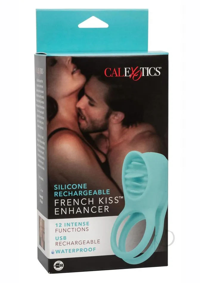 Couples Enhancers Male Sex Toys French Kiss Enhancer Silicone Rechargeable Cock Ring Blue Couples Enhancers Male Sex Toys French Kiss Enhancer Silicone Rechargeable Cock Ring Blue