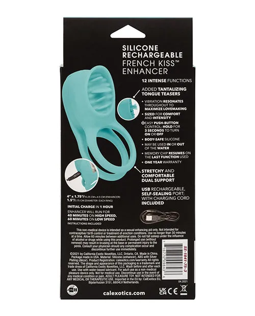 Couples Enhancers Male Sex Toys French Kiss Enhancer Silicone Rechargeable Cock Ring Blue Couples Enhancers Male Sex Toys French Kiss Enhancer Silicone Rechargeable Cock Ring Blue