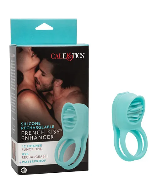 Couples Enhancers Male Sex Toys French Kiss Enhancer Silicone Rechargeable Cock Ring Blue Couples Enhancers Male Sex Toys French Kiss Enhancer Silicone Rechargeable Cock Ring Blue
