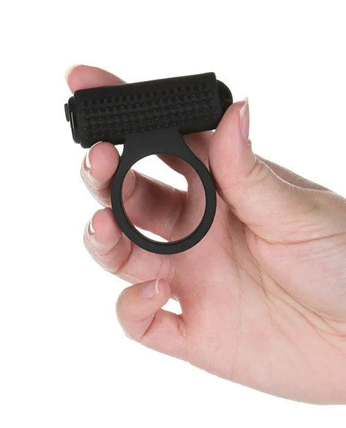Couples Powerbullet PowerBullet Cosmic Ring Rechargeable Silicone Vibrating Cock Ring Black