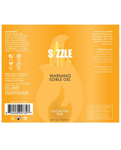 Couples Sizzle Lips Sizzle Lips Warming Edible Massage Oil Butter Rum 42oz Couples Sizzle Lips Sizzle Lips Warming Edible Massage Oil Butter Rum 42oz