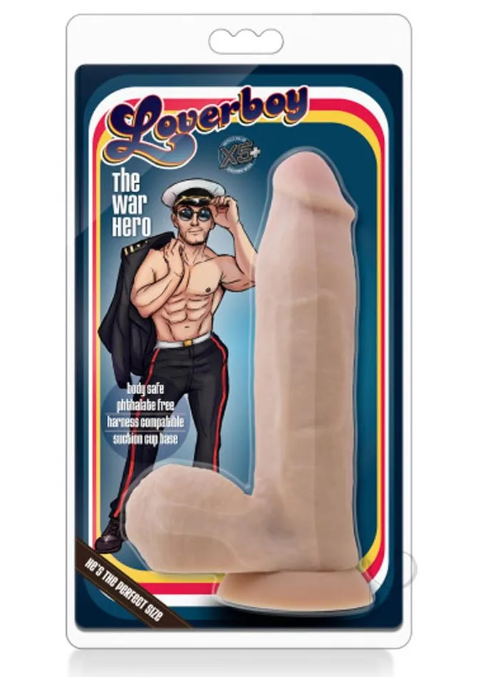 Coverboy Dildos Coverboy The War Hero Dildo with Balls 8in Vanilla