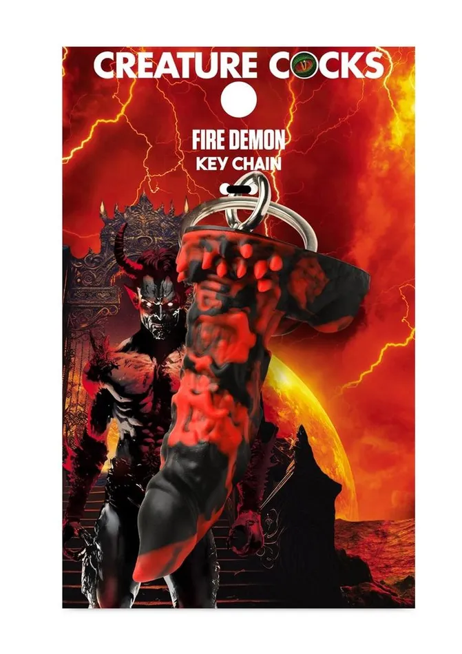 Creature Cocks Creature Cocks Fire Demon Keychain RedBlack Anal