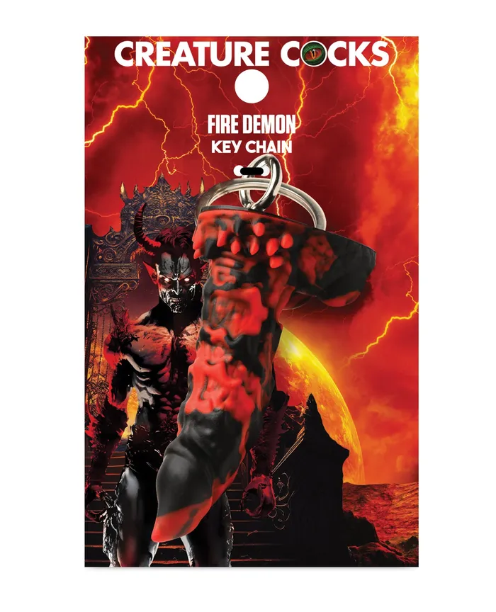 Creature Cocks Creature Cocks Fire Demon Keychain RedBlack Anal