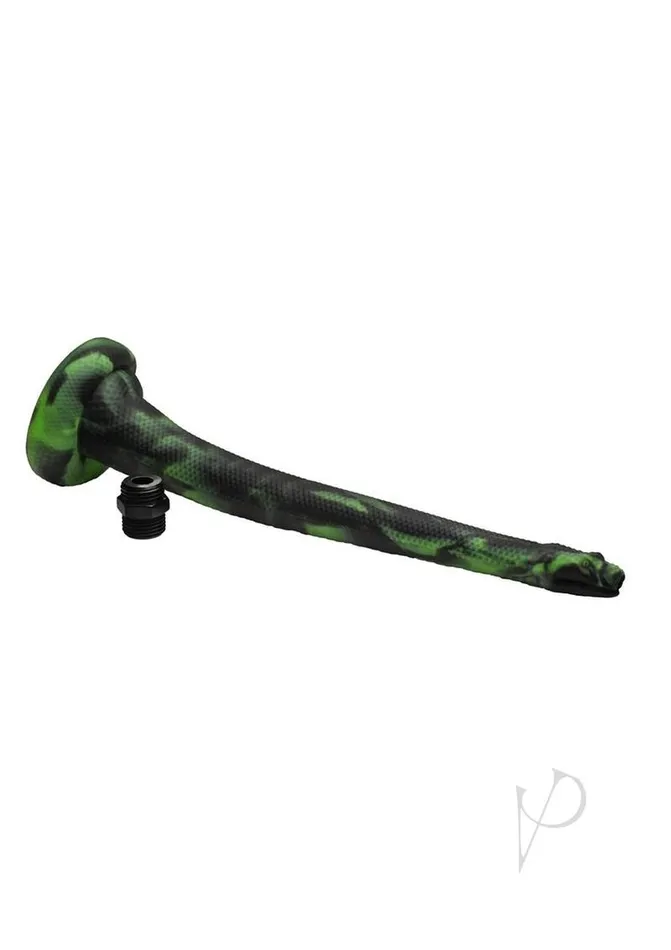 Creature Cocks Dildos Creature Cocks Spitting Serpent Silicone Enema Snake Green