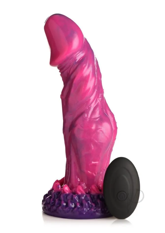 Creature Cocks Female Sex Toys Creature Cocks Xenox Vibrating Rechargeable Silicone Dildo with Remote Control PinkPurple